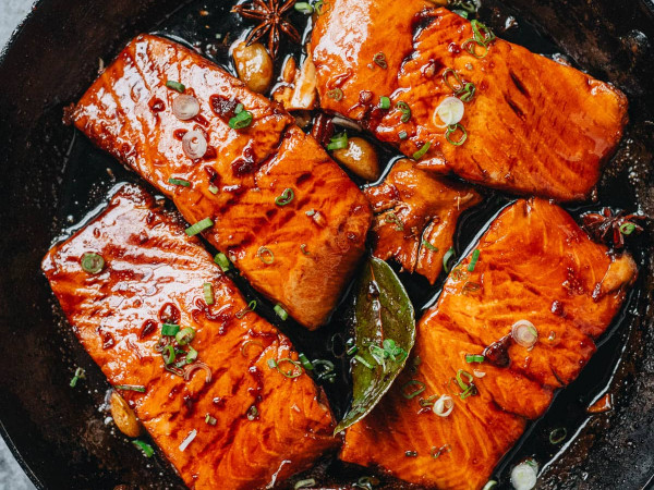 Salmon with Honey Glaze