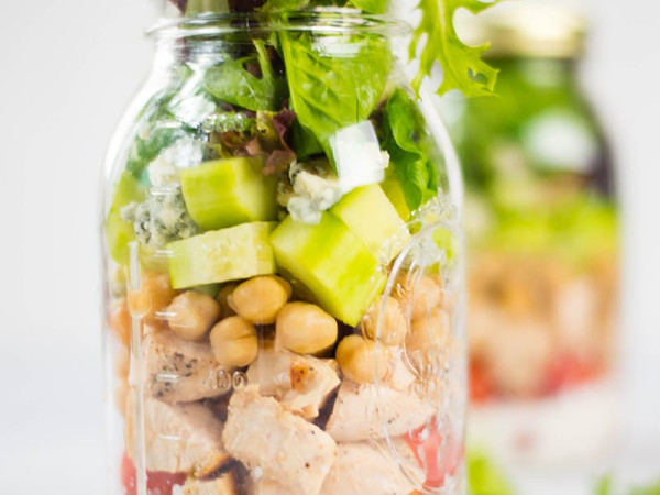 Oven-Roasted Chicken Salad in a Mason Jar