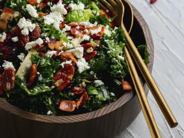 Quinoa Salad with Kale and Brussels Sprouts