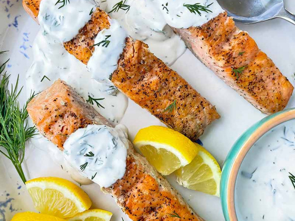 Lemony Salmon Fillets with Dill Sauce by Big Ray