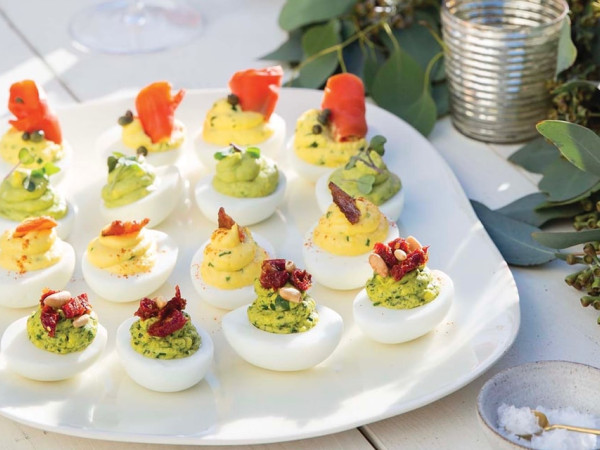 Tomatoes and Smoked Salmon Deviled Eggs