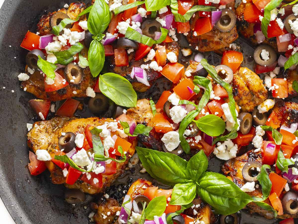 Chicken Mediterranean Style with Pepperoncini and Kalamata Olives