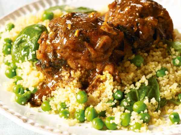 Spiced Roasted Chicken Accompanied by Couscous