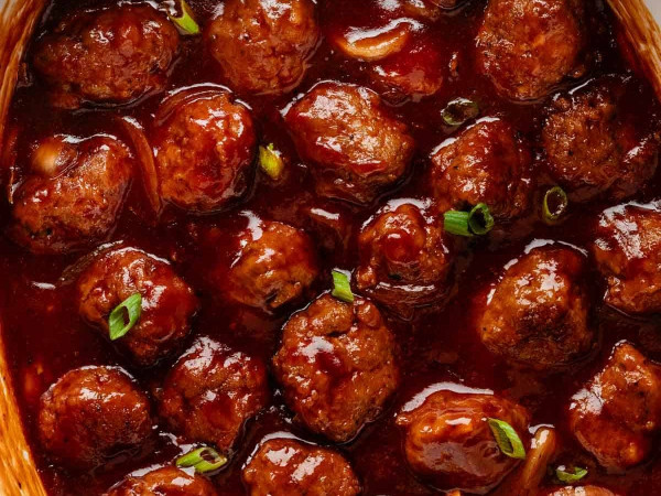 Slow-Cooked BBQ Meatballs with Polish Sausage