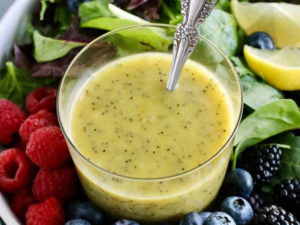 Fruit Dip with Lemon and Poppy Seeds