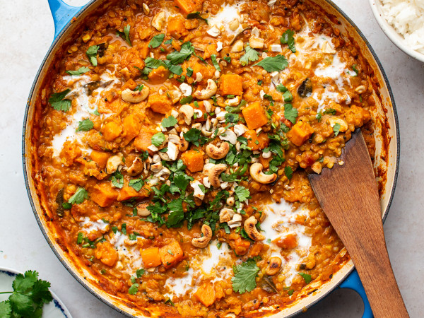Vegan Curry with Lentils, Coconut, and Sweet Potatoes