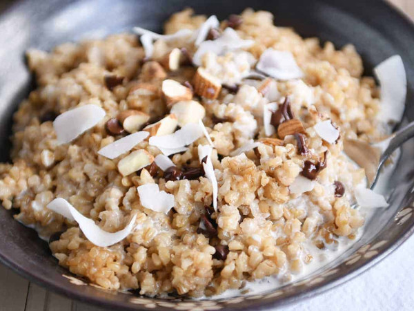 Slow-Cooked Coconut Steel-Cut Oats
