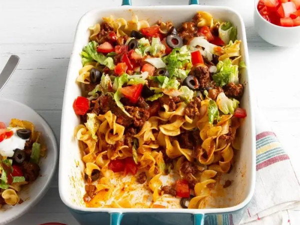 Taco-Style Beef Noodle Casserole