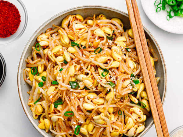 Salad of Boiled Bean Sprouts, Korean Style