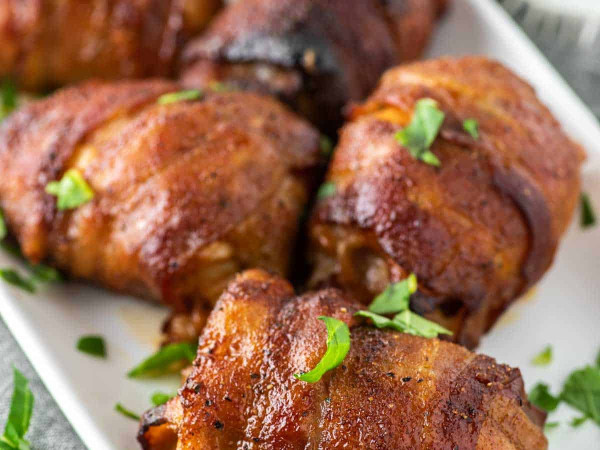 Creamy Bacon-Wrapped Chicken Thighs from the Oven
