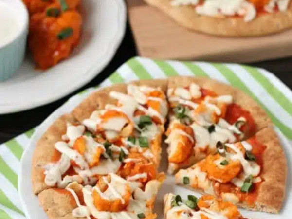 Buffalo Chicken Pizza on Flatbread