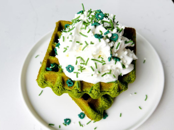 Green-Infused Waffles