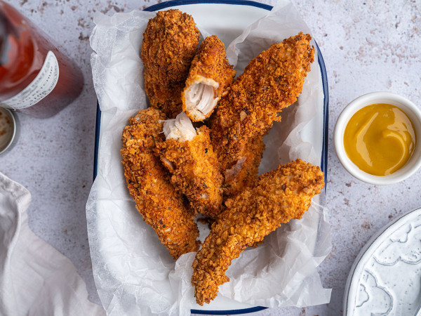 Golden Crunchy Chicken Tenders Made in the Air Fryer