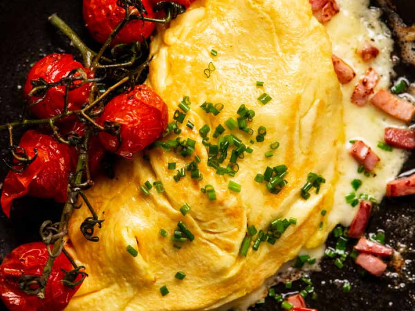 Ham and Cheese Omelet with Chili Crisp