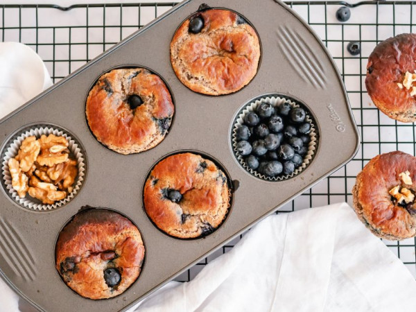 Blueberry Nut Muffins Made with Almond Flour