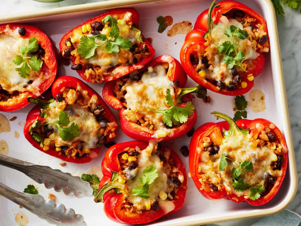 Quick and Easy Vegan Stuffed Bell Peppers