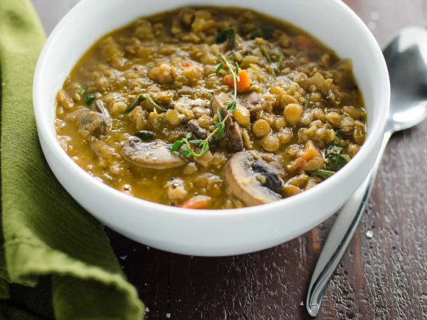 Mushroom Lentil Soup