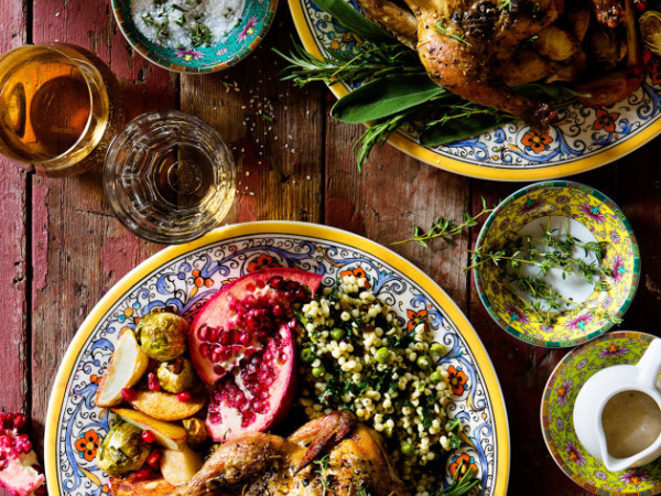 One-Pan Thanksgiving Feast with Cornish Hens