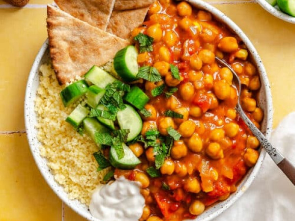 Moroccan-Inspired Chickpea Stew Served Over Quinoa