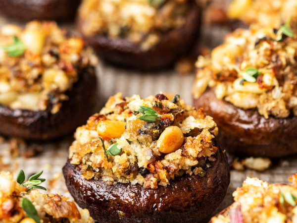 Plant-Based Stuffed Mushrooms