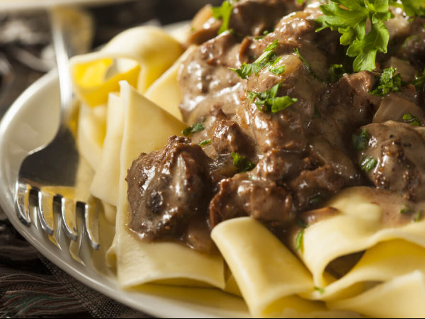 Luxurious Venison Stroganoff with a Thick Sauce