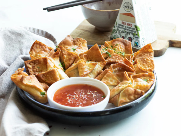 Fried Wontons with a Greek Twist