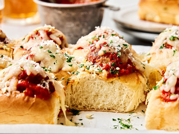 Provolone-Stuffed Meatball Sliders