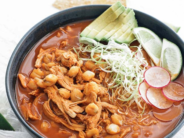 Spicy Chicken and Hominy Soup from Mexico
