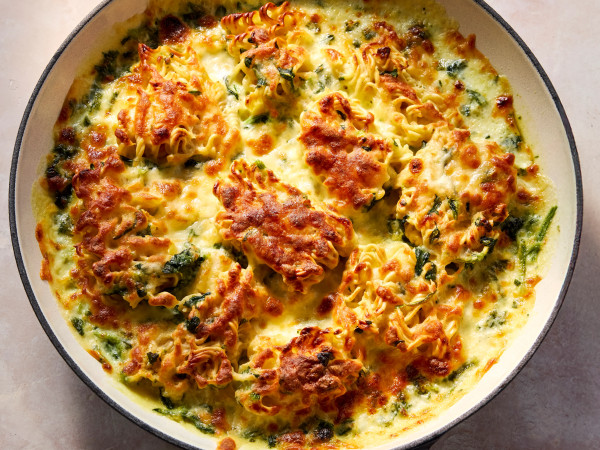 Spinach and Cheese Ramen Frittata