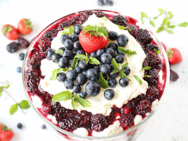 Canada Day Trifle with Three Berries