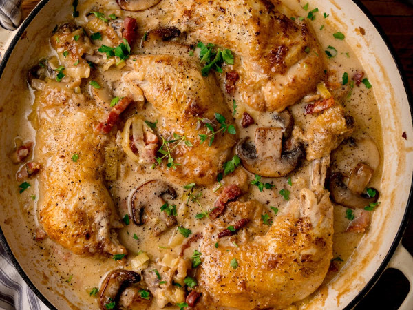 Rich and Creamy Coq au Vin Blanc