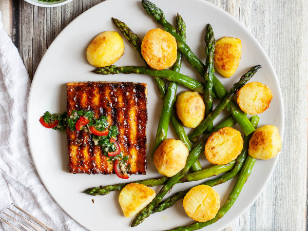 One-Person Marinated Tofu Steak