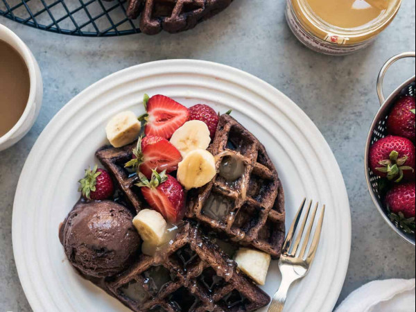 Gluten-Free Waffles with Chocolate and Zucchini