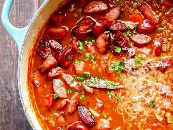 Filling Lentil Soup with Sausage