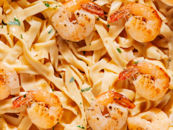 Uncovered Shrimp Pasta