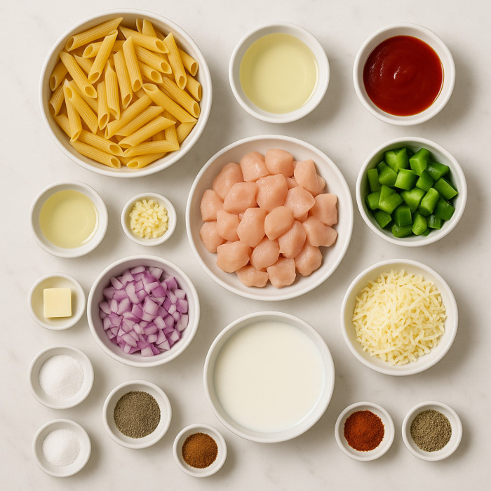 Oven-Baked Chicken with Creamy Pasta ingredients