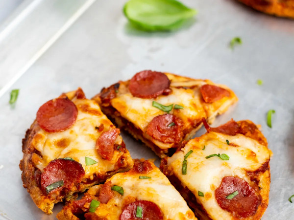 Pepperoni Topped Chaffle Pizzas