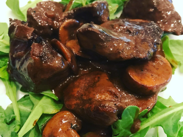 Mushroom-Free Beef Tips