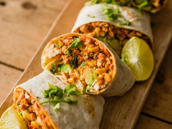 Fiery Tofu and Spinach Wraps from the Oven