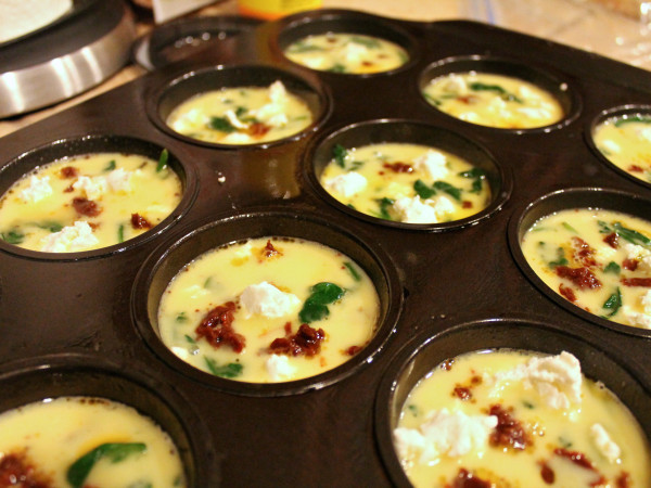 Egg Bites with Goat Cheese and Sun-Dried Tomatoes, Prepared Sous Vide