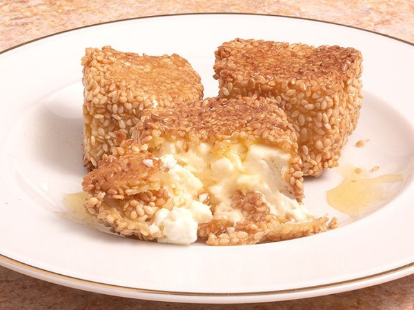 Feta Cheese Fried with Sesame Seeds