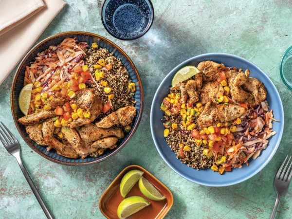 Quinoa with Mexican Flavors, Creamy Chicken, and Veggies
