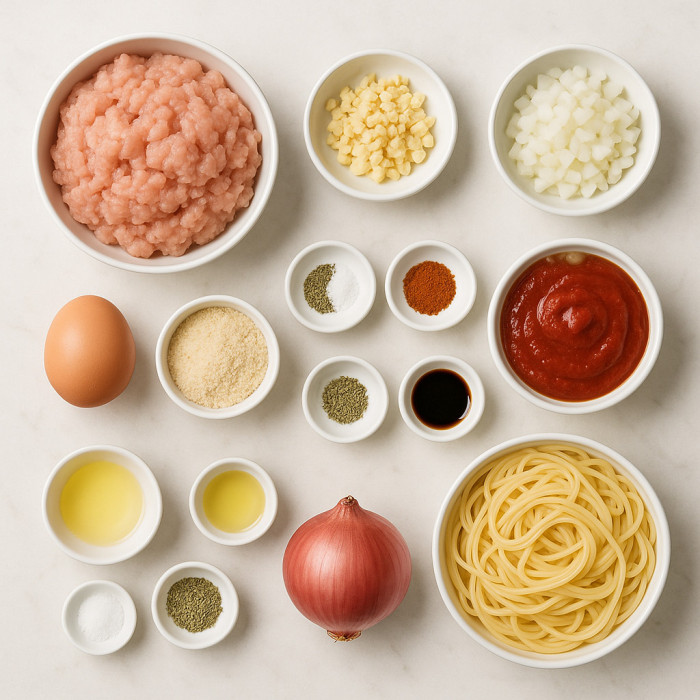 Pasta and Ground Meat Cakes ingredients
