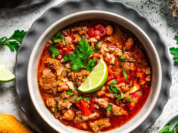 Flavorful Chorizo Sausage Soup with Rice and Beans