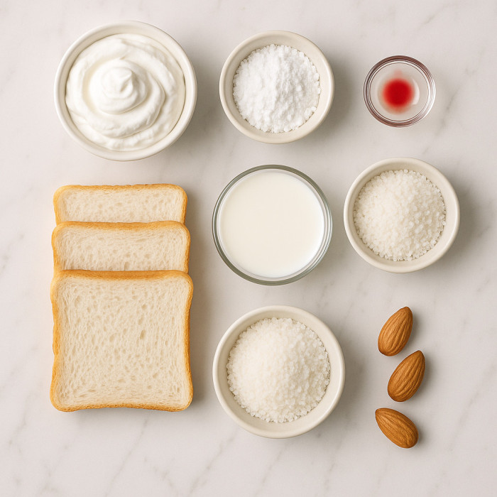 Fluffy cream-stuffed bread roll ingredients