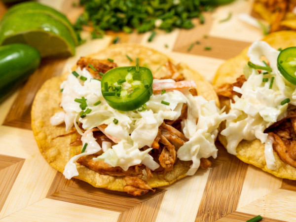Chicken Tostadas with a Creamy Twist