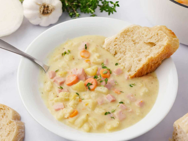 Heart-Friendly Potato and Ham Soup