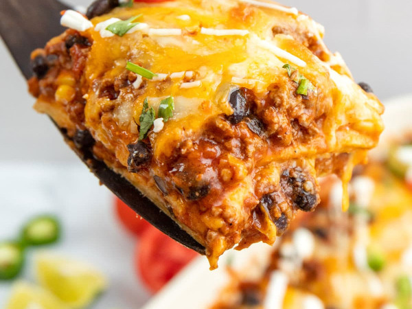 Burrito Casserole with Beans and Honey
