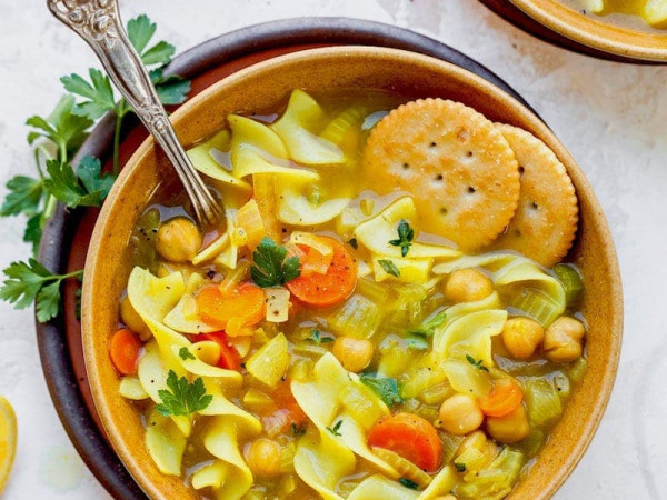 Chickpea Noodle Soup for Vegans