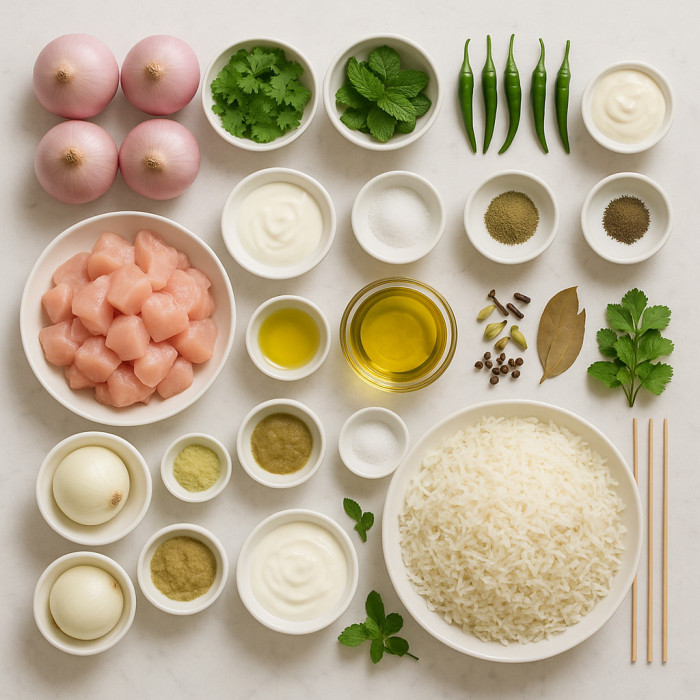 Kebab Rice Pilaf with Skewers ingredients